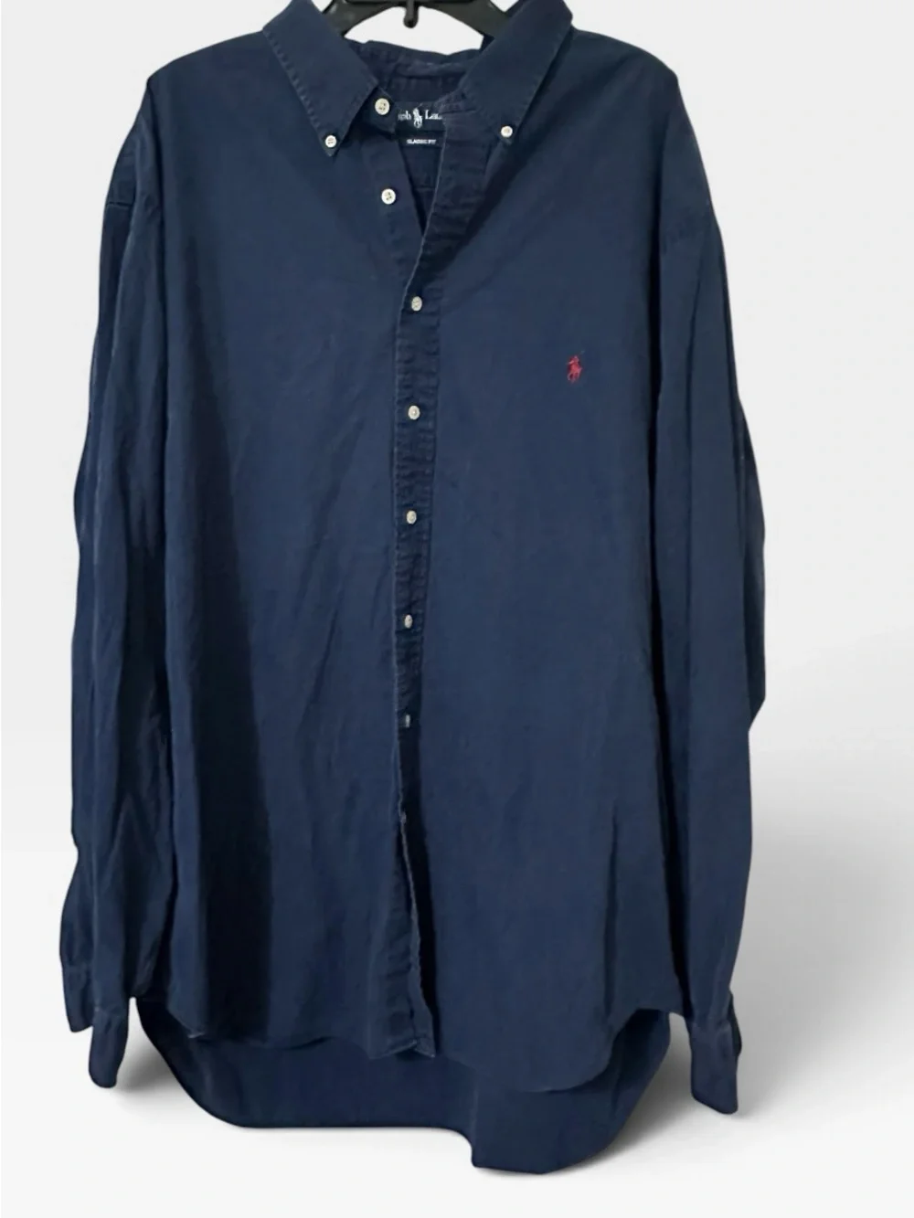 Polo by Ralph Lauren Navy Long-Sleeve Button-Down Shirt with Red Pony